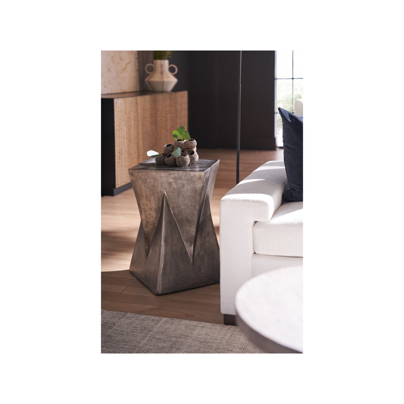 Graphite Gray Square Aluminum Modern Side Table
