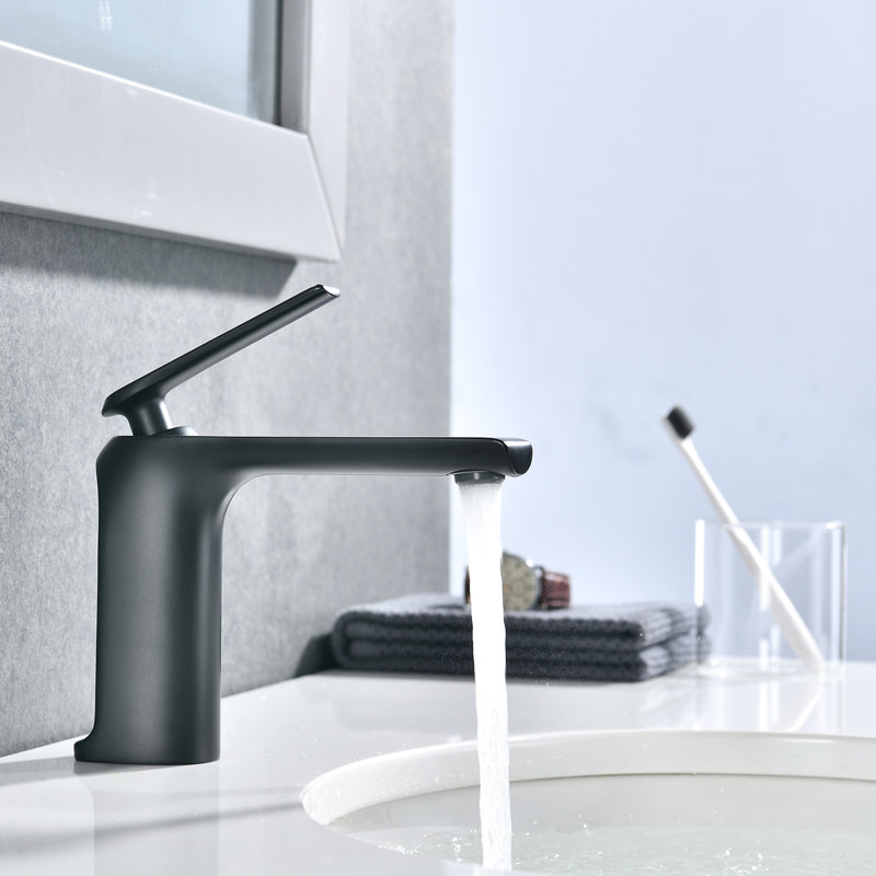 Matte Black Bathroom Faucet - Single Hole, Brass Made, Enhances Appearance And Provides Convenient Use Hole Water Tap Brass, , Ideal For Contemporary Designs