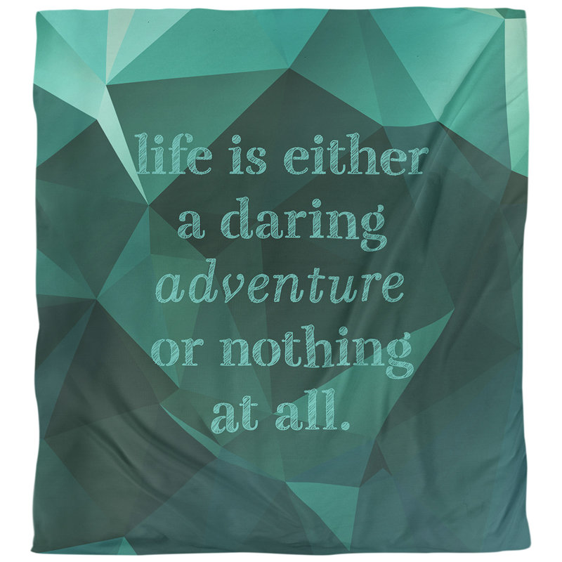 Housse de couette simple Life Adventure Quote, Housse de couette pour très grand lit, Vert émeraude