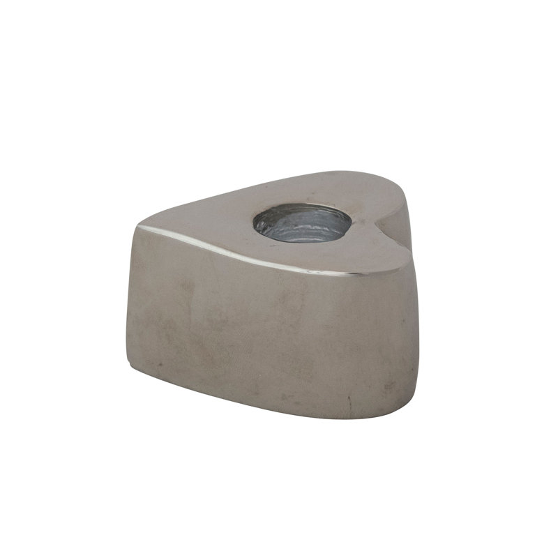 Cast Aluminum Heart Shaped Taper Candle Holder