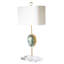 Sausilito 24" Tall Abalone Shell and Crystal Table Lamp, Cream