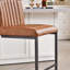 Tabouret de bar rembourré avec structure en métal noir robuste pour îlot de cuisine, salon et pub (ensemble de 2)-1001162374