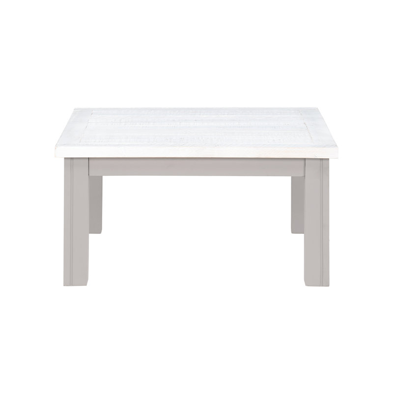 Kamakou Solid Wood Legs Coffee Table, Grey, White