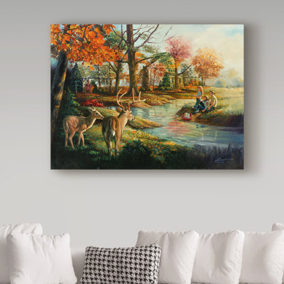 Ferhart 'Dream Home Deer' Acrylic Painting Print on Wrapped Canvas