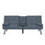 Canapé-lit futon convertible moderne avec ports USB et porte-gobelets rabattables