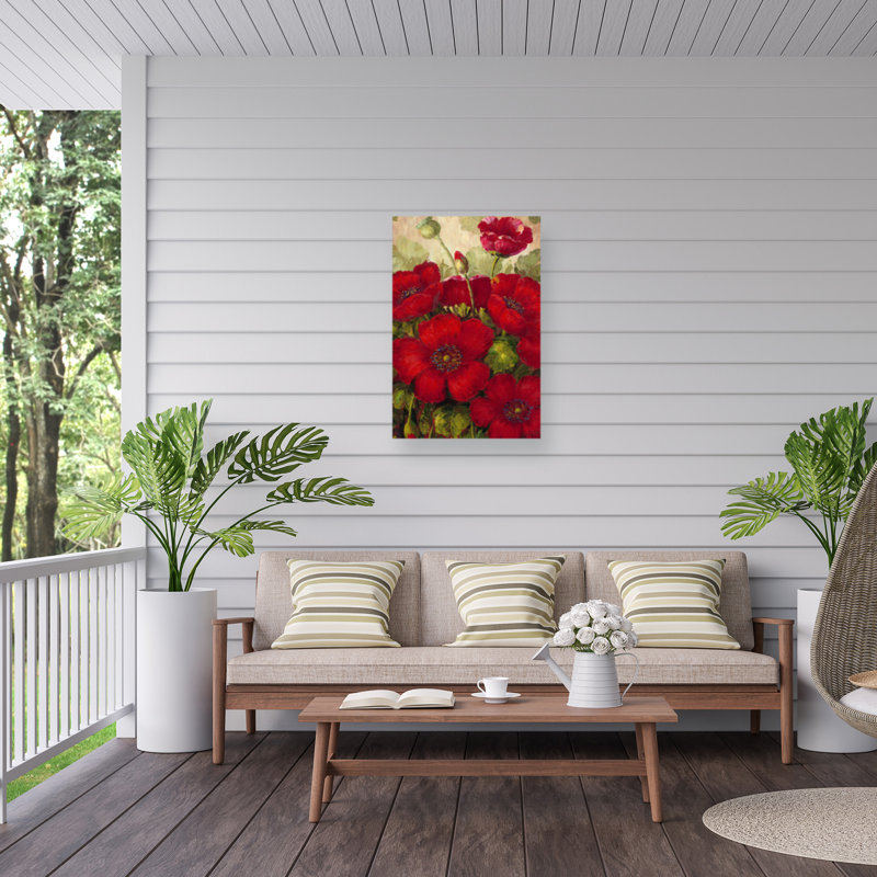 Coquelicots bolognaise II, H 32 po x l 22 po