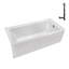 Baignoire en alcôve en acrylique blanc brillant avec drain extérieur 66 po x 32 po Streamline-101699445
