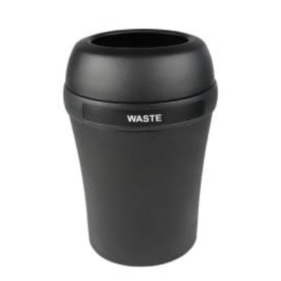 Sturdy Essentials Infinite Black 38 Gallon Plastic Indoor Outdoor Commercial Trash Can | Great For Schools, Businesses, And Public Spaces - Waste