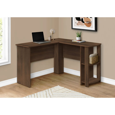 Bureau d'ordinateur, bureau personnel, coin, tablettes de rangement, L 48 po, forme en L, travail, stratifié pour ordinateur portable, contemporain, moderne