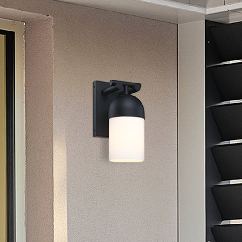 Elvis1-Light Black Outdoor Wall Sconce Light for Porches, 14" H x 7" W x 8.5" D