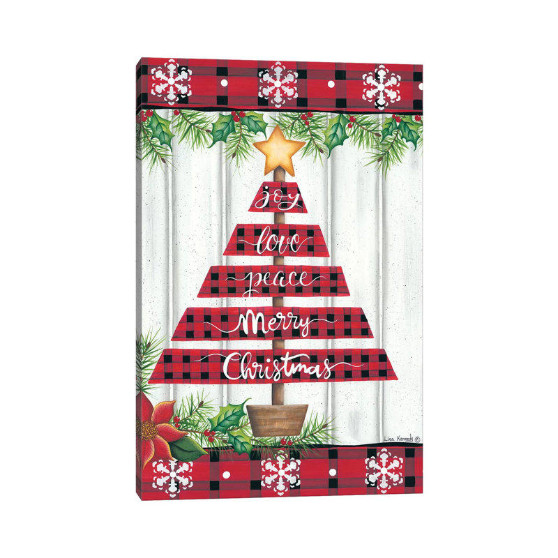 Red Buffalo Plaid Tree by Lisa Kennedy - Wrapped Canvas Gallery-Wrapped Canvas Giclée, 152.5 cm H x 101.5 cm W