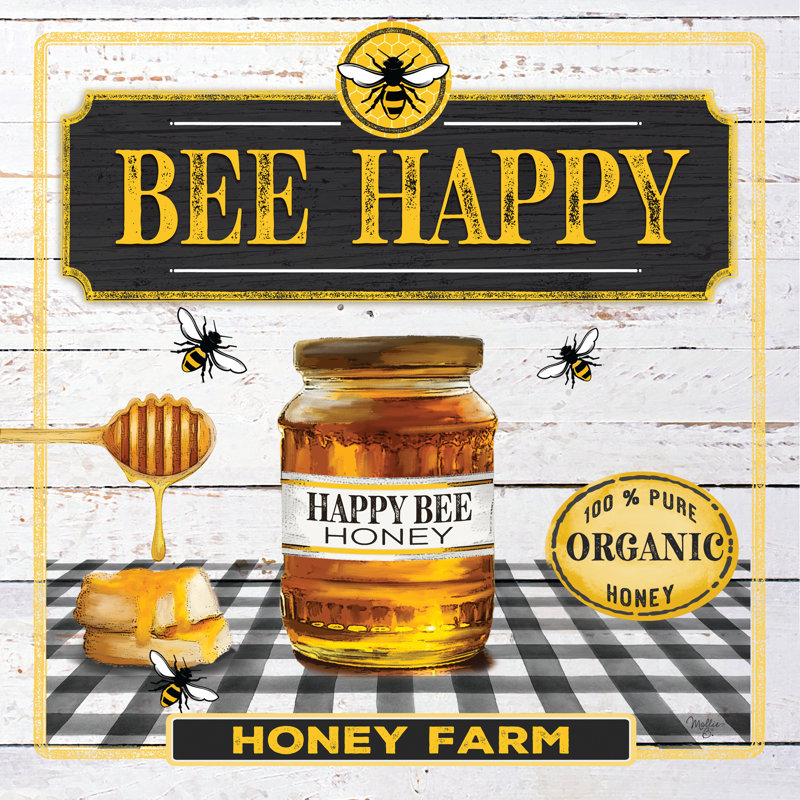 «Honey» par Mollie B. - Imprimé, L 12 po x H 12 po, Non, Toile tendue