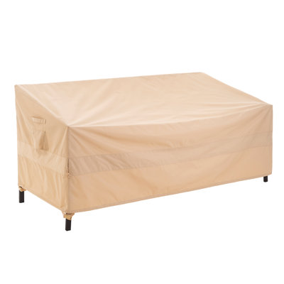 Housse de canapé d'extérieur 3 places Ripstop, housse de canapé de patio robuste, imperméable et résistante au vent, beige