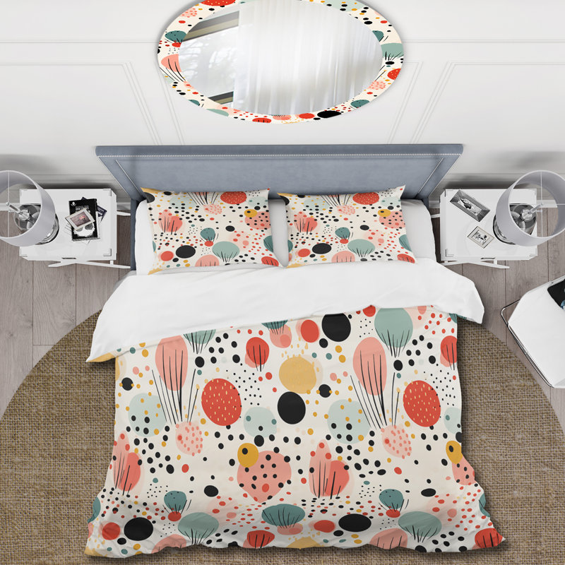 Literie à motif marocain à pois, Housse de couette simple + 1 taie décorative stan