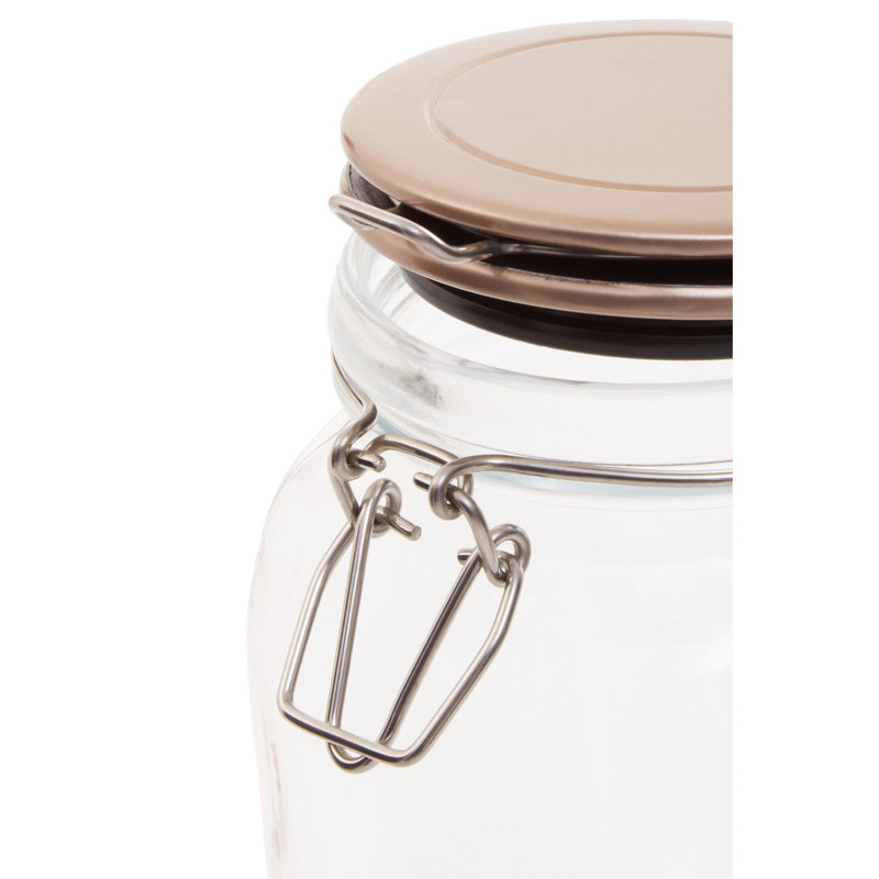 Glass Jar, Clear/Champagne, 20cm H x 11cm W x 11cm D