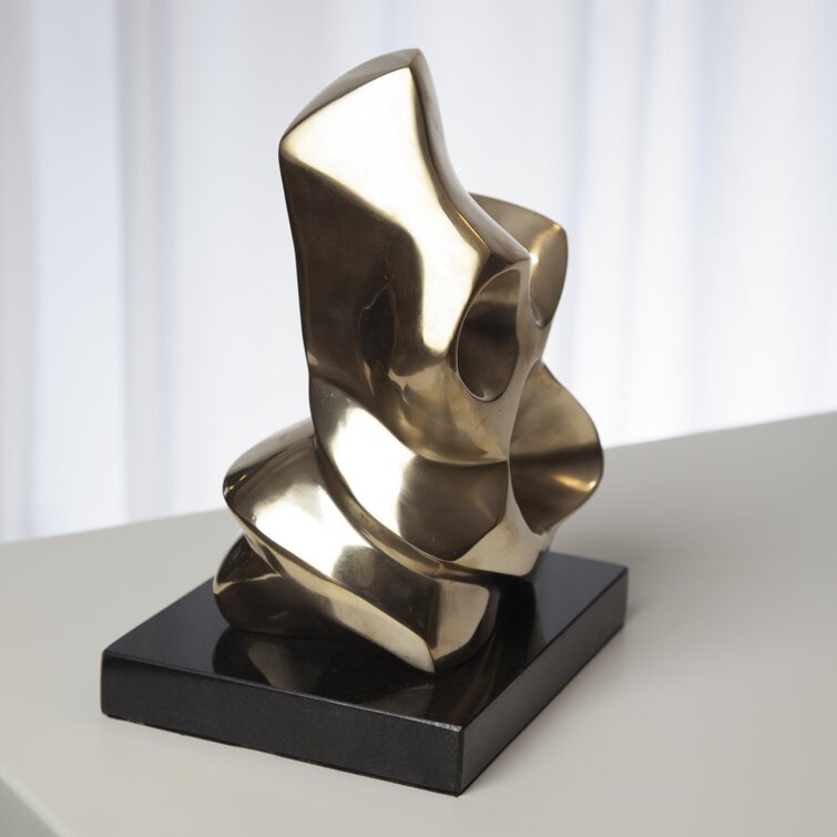 Global Views Abstract Figural Sculpture-brass 