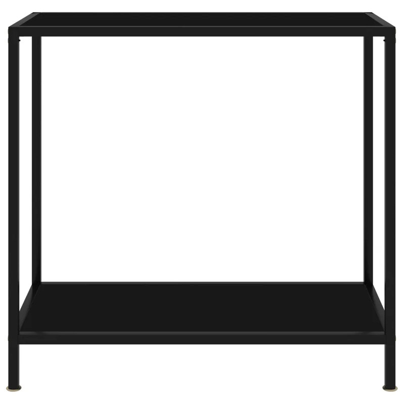 Caspar Glass Top Console Table, Black, 75 H x 80 W x 35 D cm