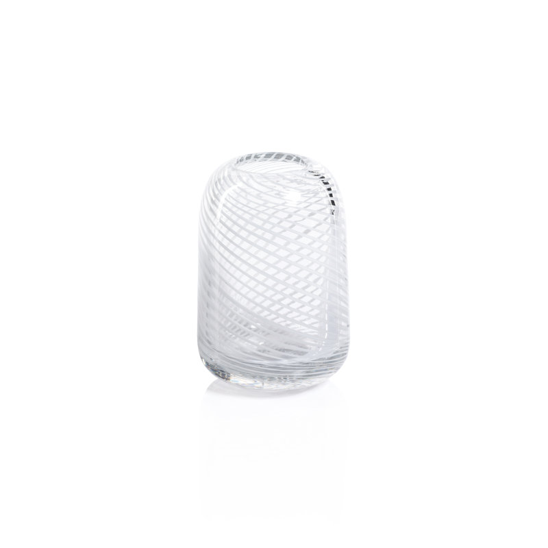 Vase de table en verre Jovahni, Blanc / Transparent