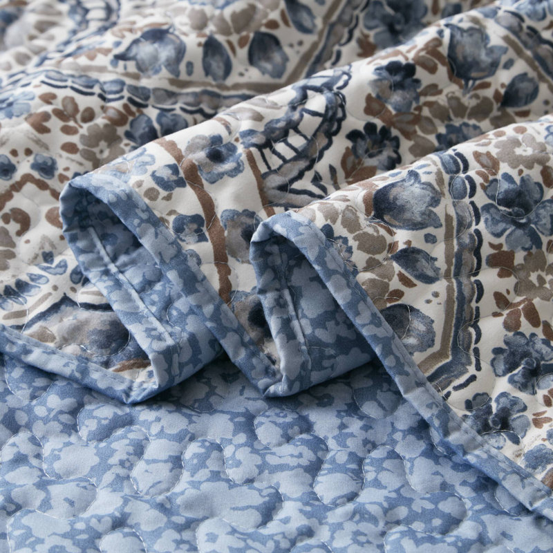 Cozy 3-piece Bedding Sets, Polyester Reversible Quilt, Boho Design For Home Use