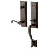 Stonegate Handleset with Single Cylinder Deadbolt and Door Lever and Rosette