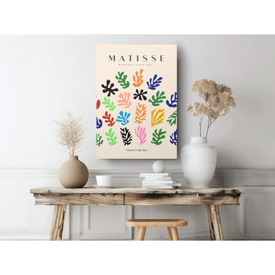 Feuilles colorées, reproduction d'art abstraite, art floral coloré, art mural Matisse
