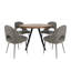 Ensemble de table de salle à manger et de chaises rembourrées 45 "Aurthur - tissu gris foncé-118608190