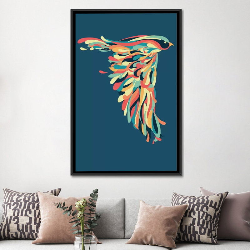 Art sur toile Down Down, Toile avec cadre noir, Non mat, H 60 po x l 40 po x P 1,5 po