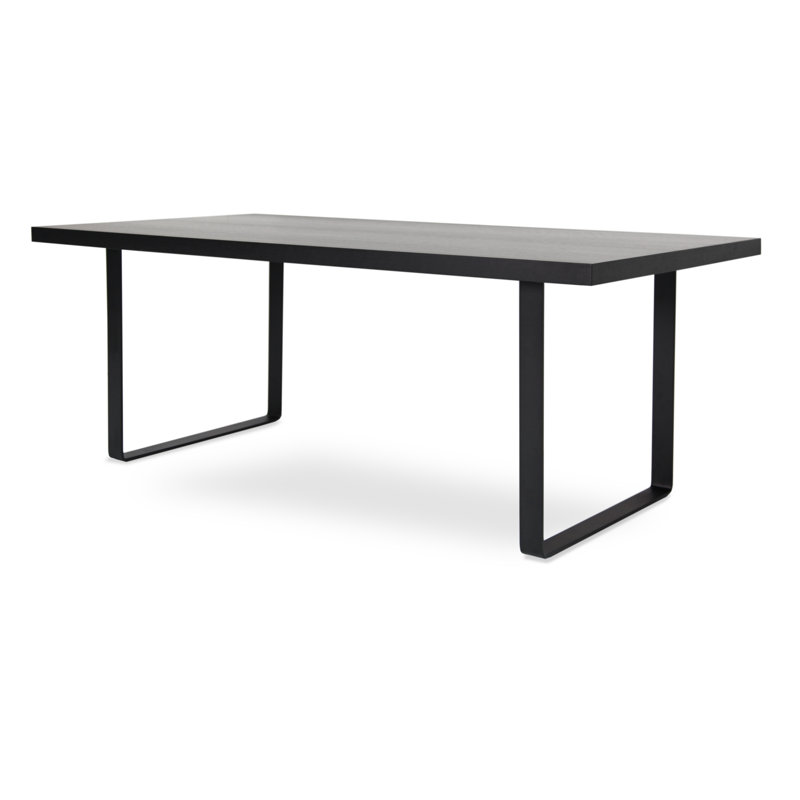 Table de conférence rectangulaire Miro, Noir, Chêne Wengé