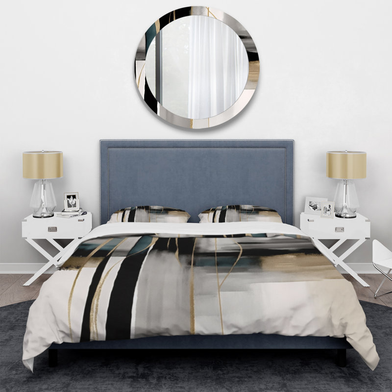 Ensemble de housse de couette en microfibre / polyester Abstract Geode, Housse de couette pour très grand lit et 2 très