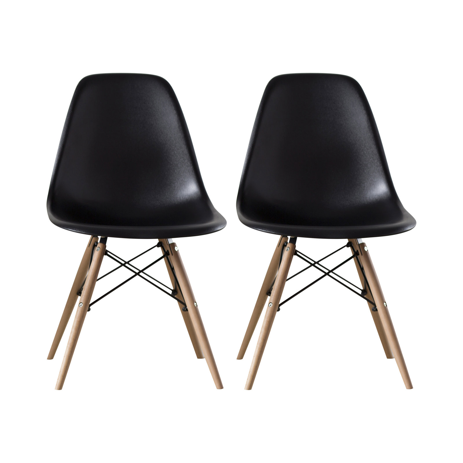 Jordan Side Chair, Black, Natural