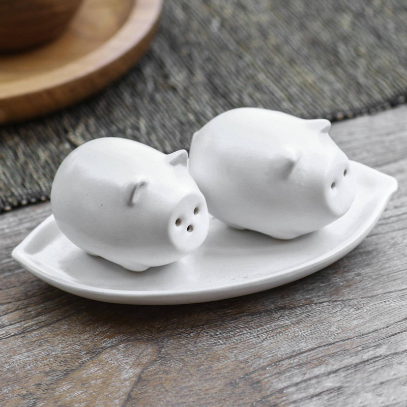 Ensemble salière et poivrière Kalup Portly, Blanc