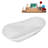 75" Streamline Soaking Matte White Freestanding Tub and Tray With Drain-101698388