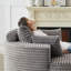 Fauteuil de plancher rond surdimensionné de 55 po avec coussins et traversins-127362748-127362746