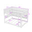 Lit superposé double en bois avec tablettes de rangement-716448683