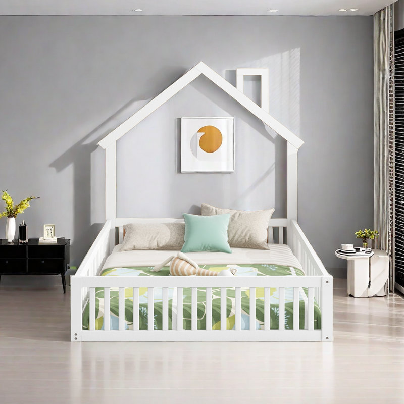 Aidar Slat Bed, White
