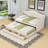 Twin Two Drawers Wooden Daybed with Trundle and Upholstered Backrest-2122123184