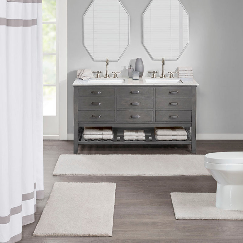 Tapis de bain polyvalent en coton touffeté, Taupe