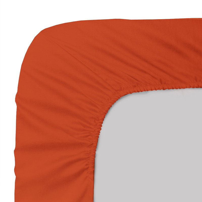 Meloy 100% Linen Flat Sheet, Red Orange, 160 x 200 cm