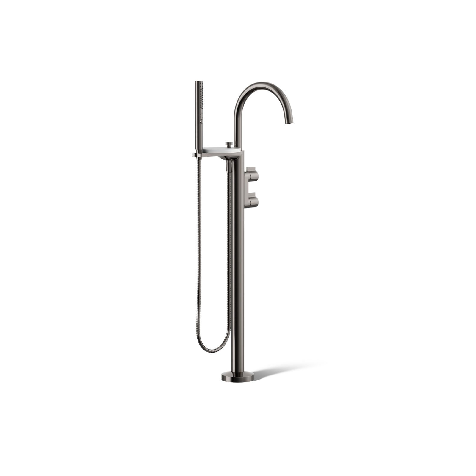 Components Floor-Mount Bath Filler Trim, Knob Handle, Silver