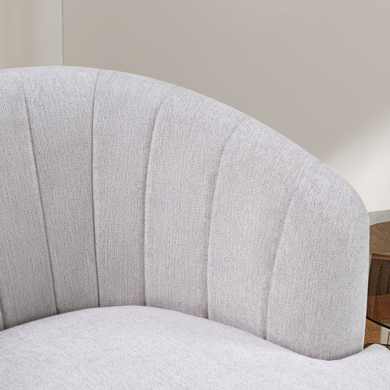 Fauteuil demi-tonneau de 29 po Romriell, Tissu gris pâle