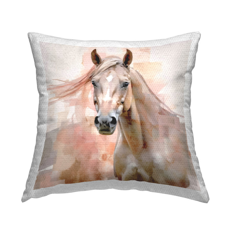 Coussin d'extérieur imprimé Subtle Grey Horse par Irena Orlov