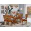 Ensemble de mobilier de salle à manger 7 pièces composé d'une table de cuisine ovale avec rallonge papillon et 6 chaises de salle à manger, babeurre et cerise-527582134