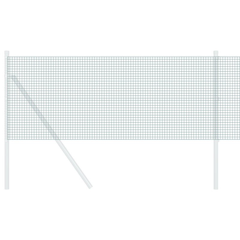 Welded Wire Fence Galvanised Steel, Green, 40cm H x 1000cm W