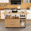 Table pliante multifonctionnelle avec tablettes et roulettes de rangement, table de salle à manger pliable de 47 pouces pour les petits espaces, bureau compact pour la cuisine, dortoir, bureau