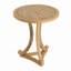 Table d'appoint ronde en bois au fini naturel - Table de bout courbée élégante pour le salon, la chambre à coucher ou le patio
