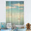 «Blue Maritime Sailboard Horizon» - art mural en bois côtier sur bois de pin naturel-420007097
