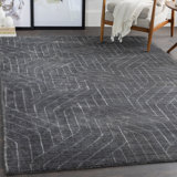 Hollifield Hand Knotted Charcoal Rug