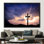 «Resurg Cross Landscape Art Canvas - Christian Inspired Jesus Christ», reproduction d'affiche