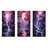 Surrealism Plum Cosmic Cascade - Surrealism Metal Wall Art Living Room Set Of 3-1092425583