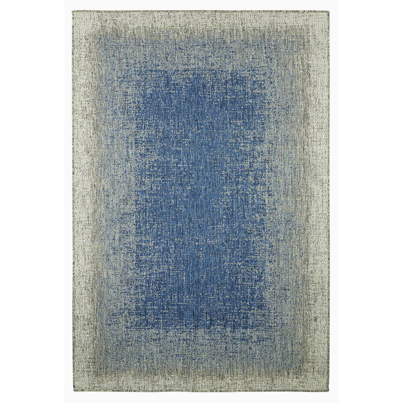 Outdoor Rug - Waterproof Easy to Clean Stain Resistant - Patio Indoor Outdoor Porch Deck Balcony Entryway - Ombre Modern - Dhruva - Blue